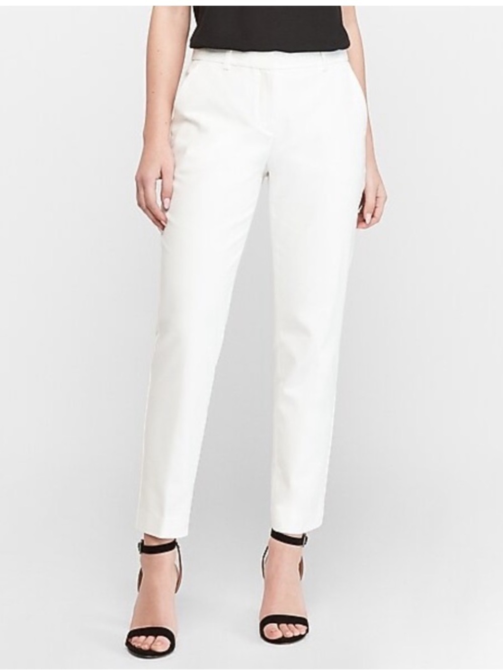 Express womens White Dress Pants - ankle mid rise inseam 28 inch.